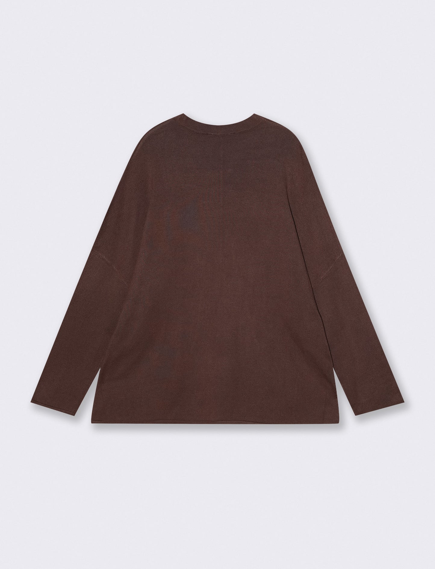Pullover Mezzo Collo con Spacchi Fianchi - Marrone