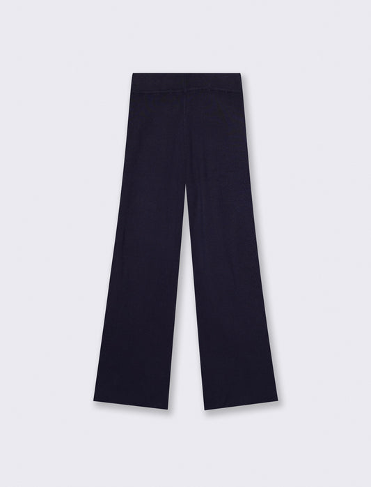 Pantalone in Maglia con Elastico Vita - Blu
