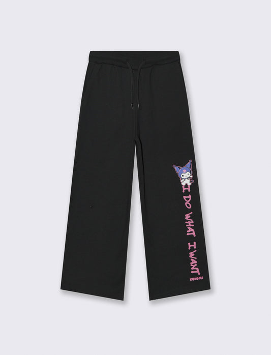 Jogger in felpa con stampa Kuromi. - Nero