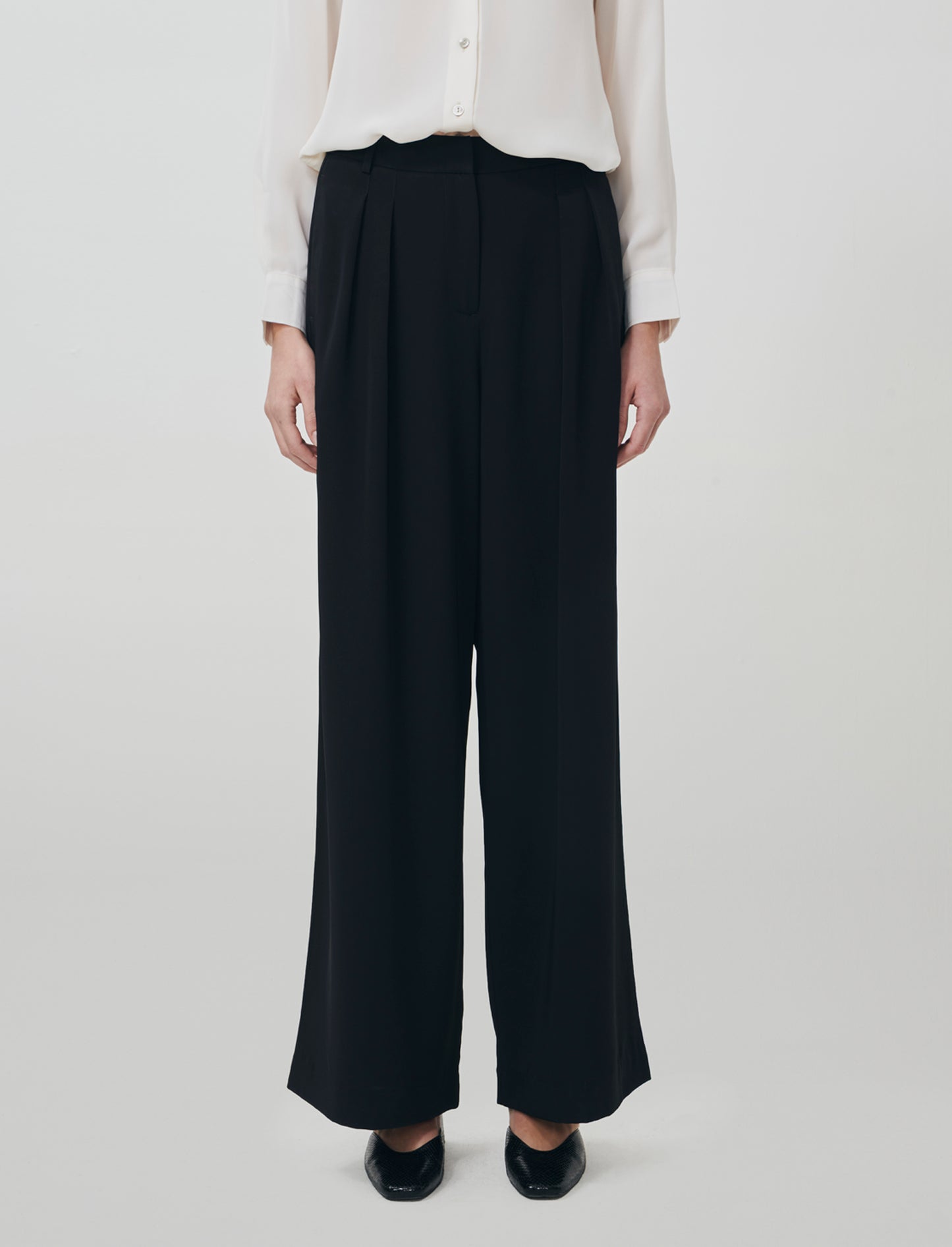 Pantalone Gamba Dritta con Tasche Americane - Nero