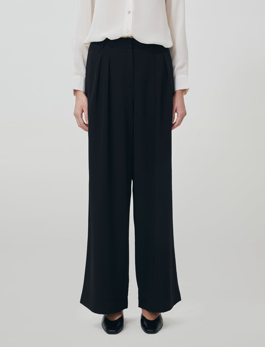 Pantalone Gamba Dritta con Tasche Americane - Nero