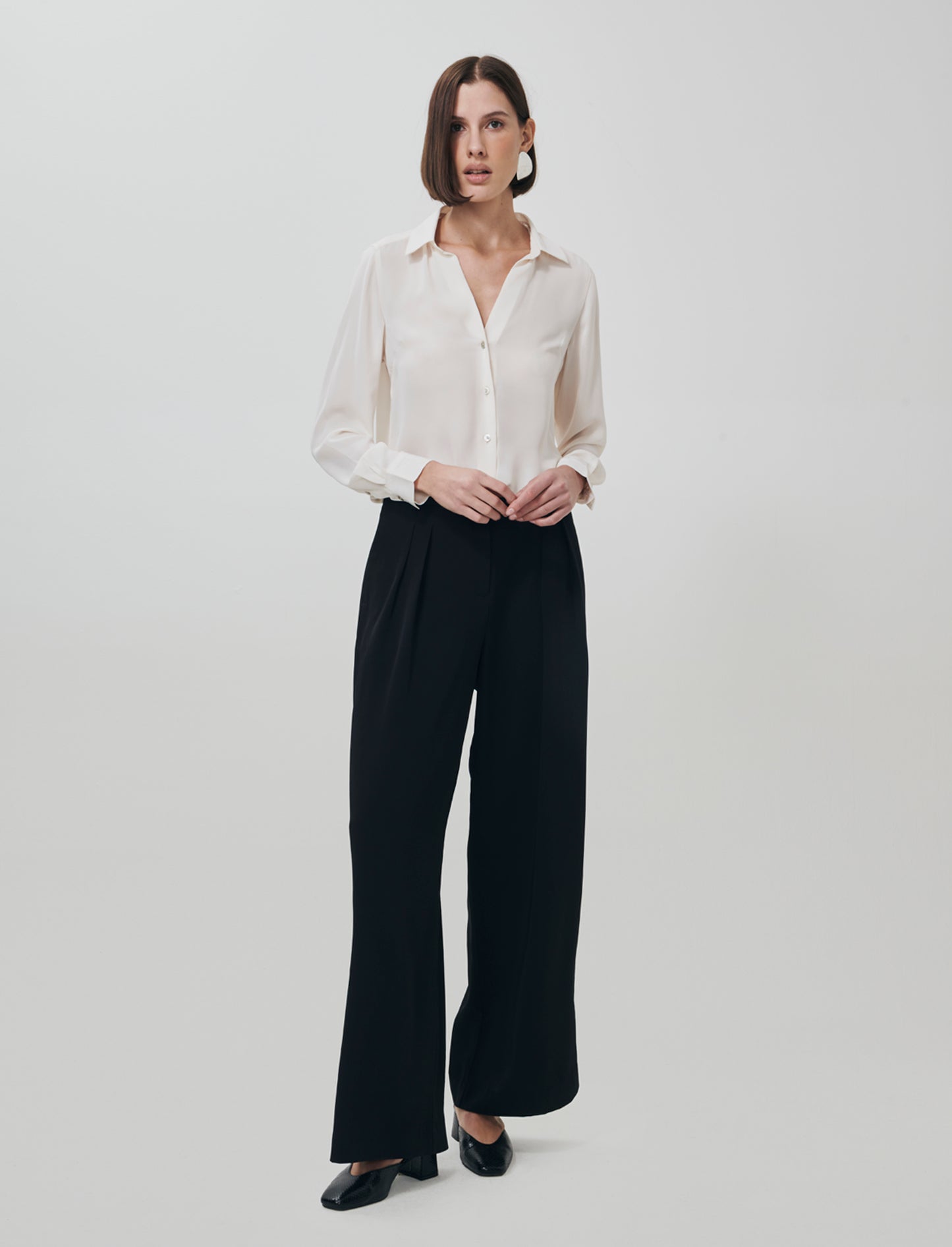 Pantalone Gamba Dritta con Tasche Americane - Nero