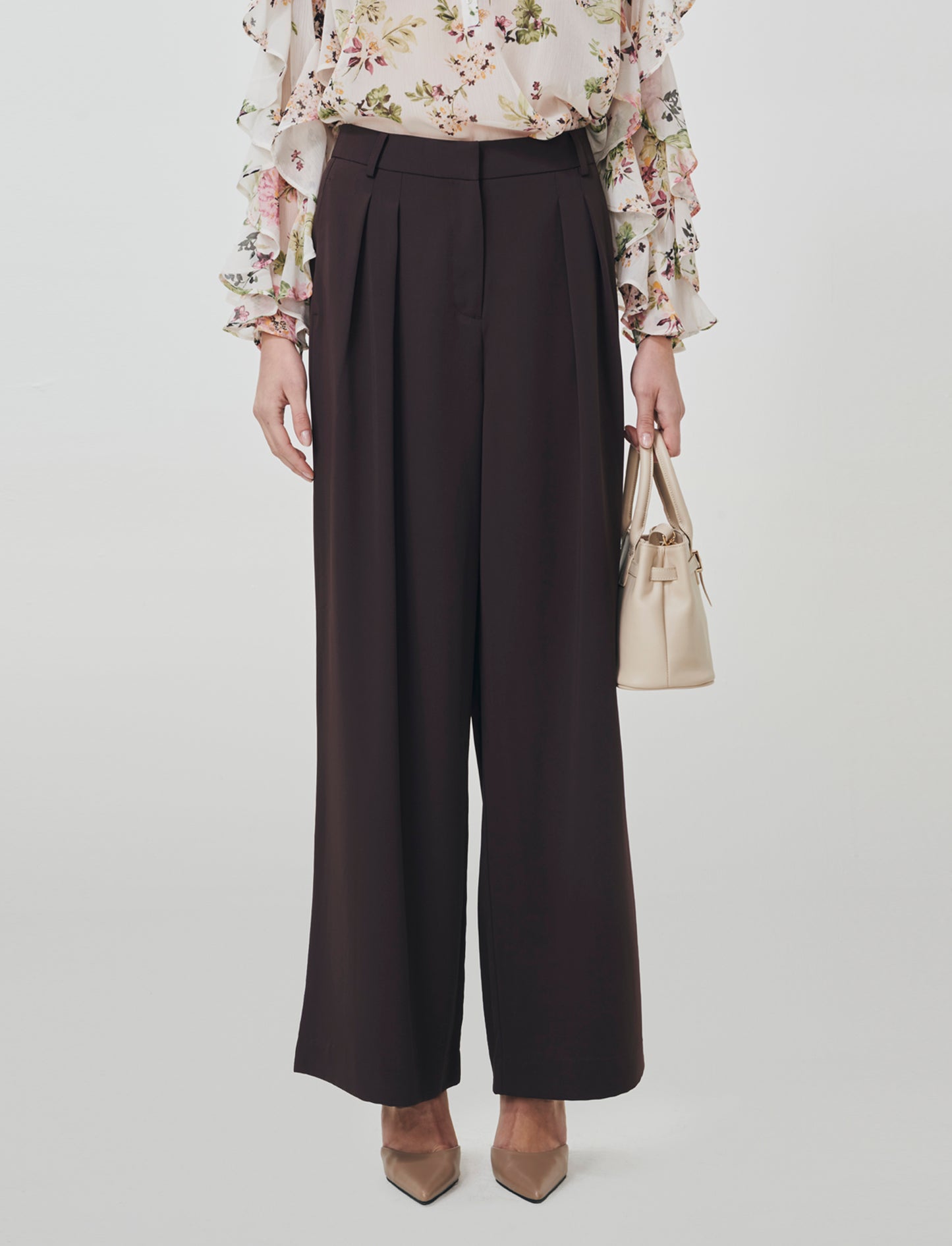 Straight Leg Pants with American Pockets - Brown