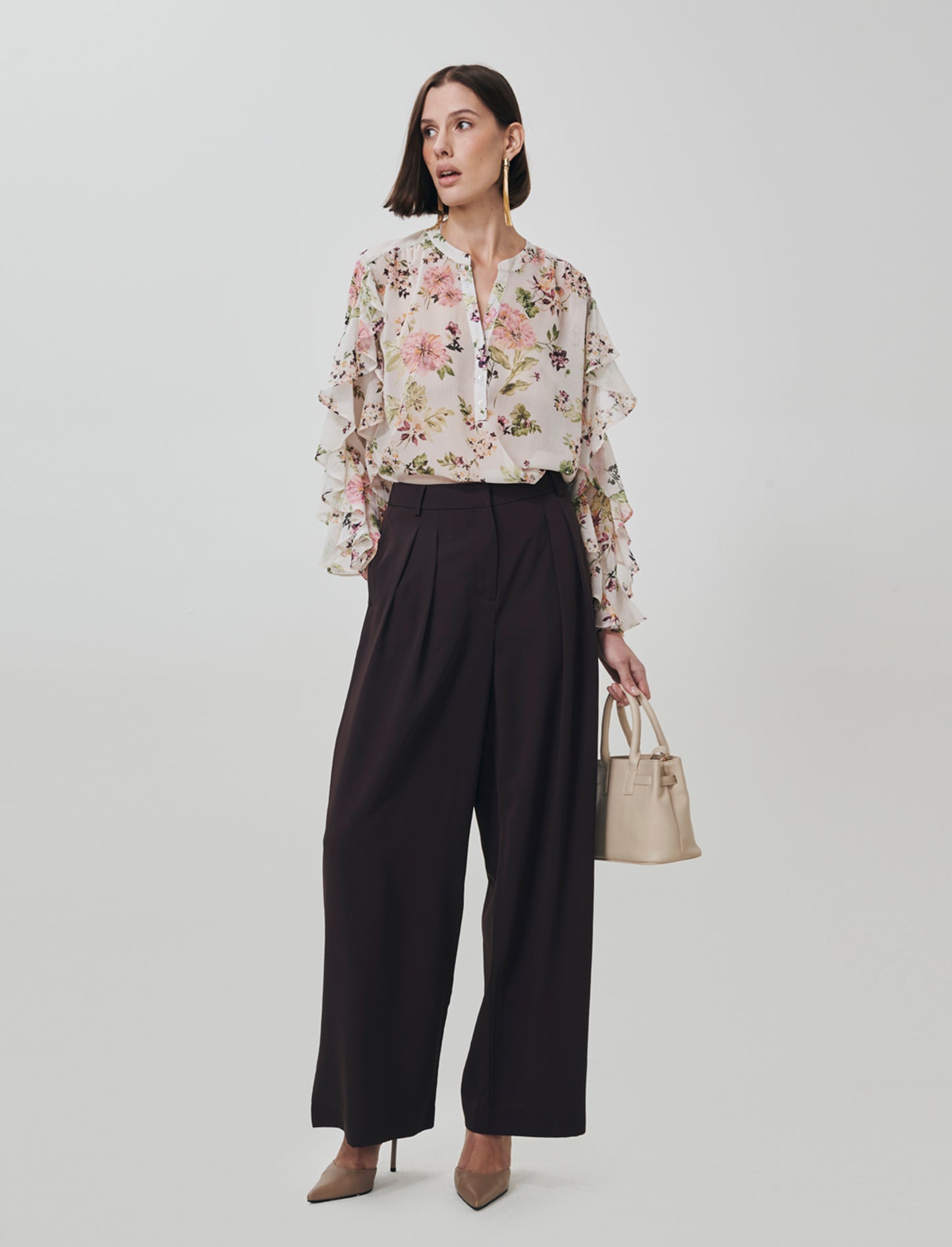 Straight Leg Pants with American Pockets - Brown