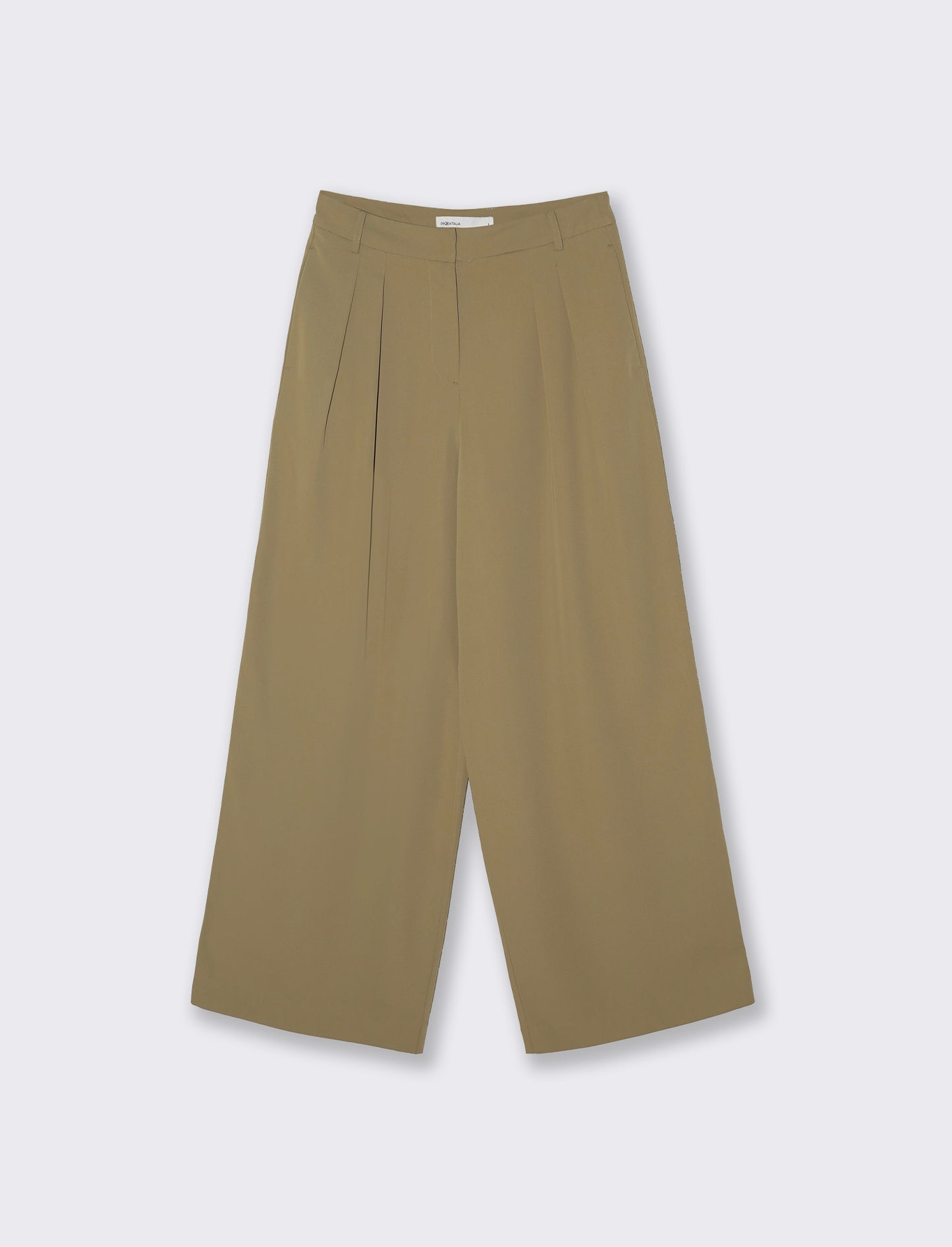 Pantalone Gamba Dritta con Tasche Americane - Beige fieno