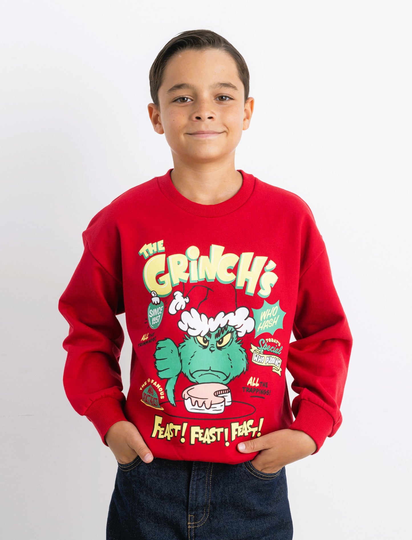 FELPA GIROCOLLO GRINCH - Rosso