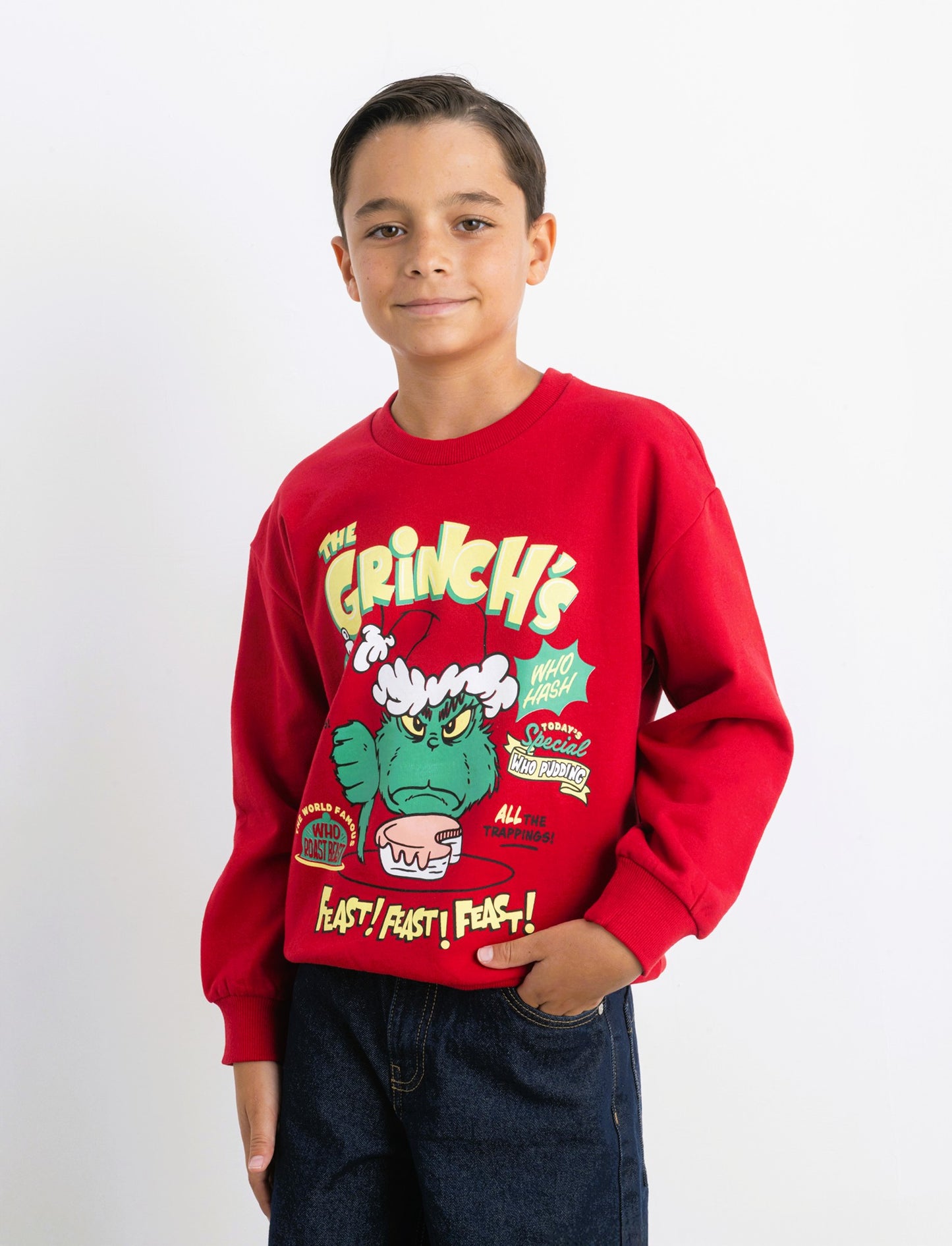 FELPA GIROCOLLO GRINCH - Rosso