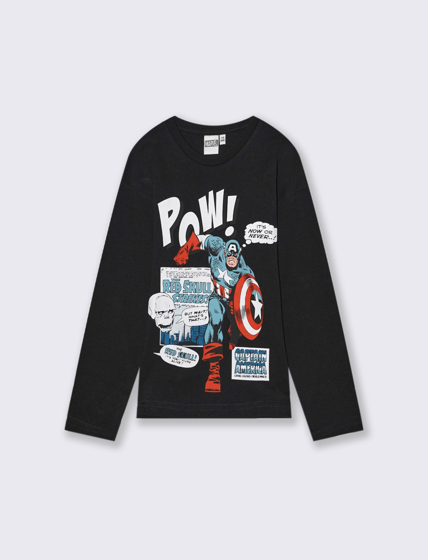 T-SHIRT MANICA LUNGA  MARVEL - Nero