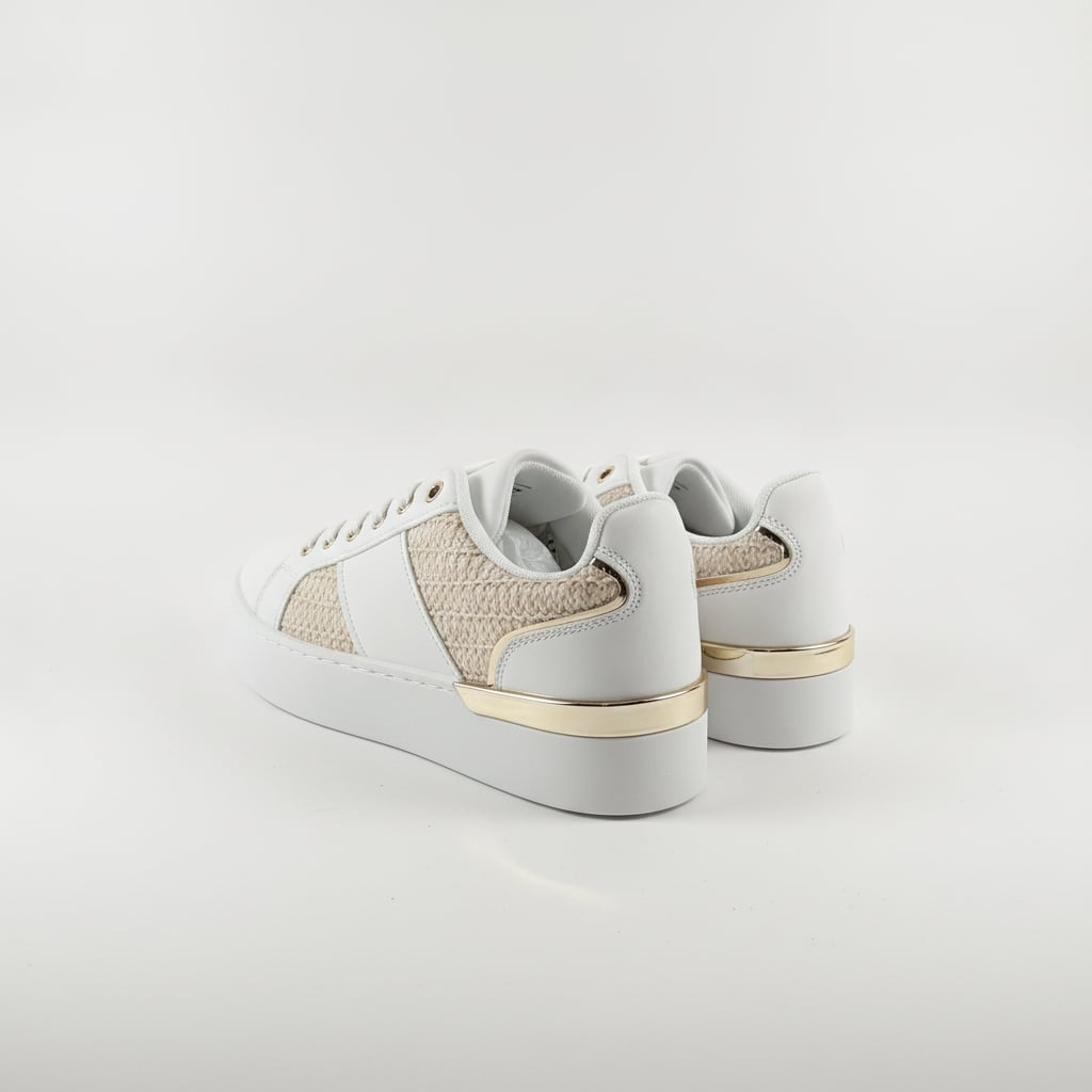 Sneakers effetto paglia da donna. - Bianco