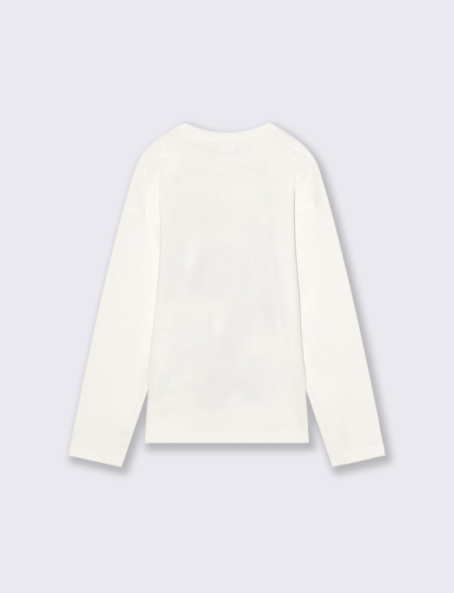 T-SHIRT GIRO COLLO STITCH - Bianco