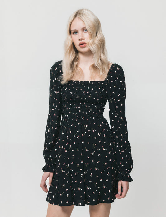 Vestito Corto Manica Lunga in Smock - var 1