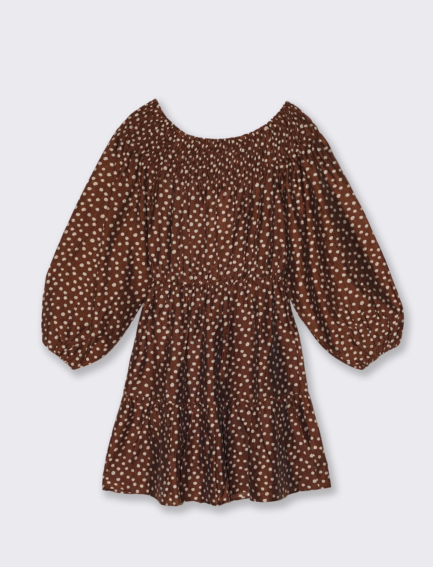 Vestito corto con smock e maniche lunghe - var 1