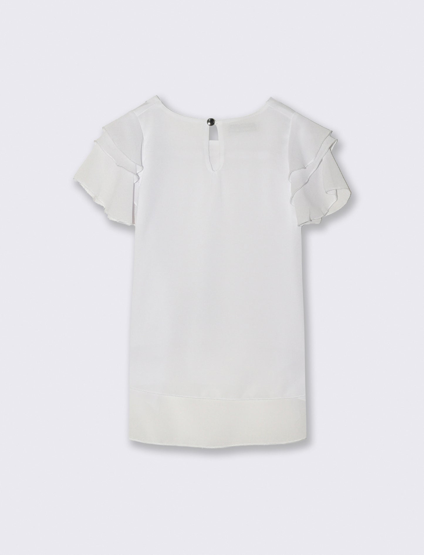 T-shirt mezza manica estiva da bambina con collana. - Bianco