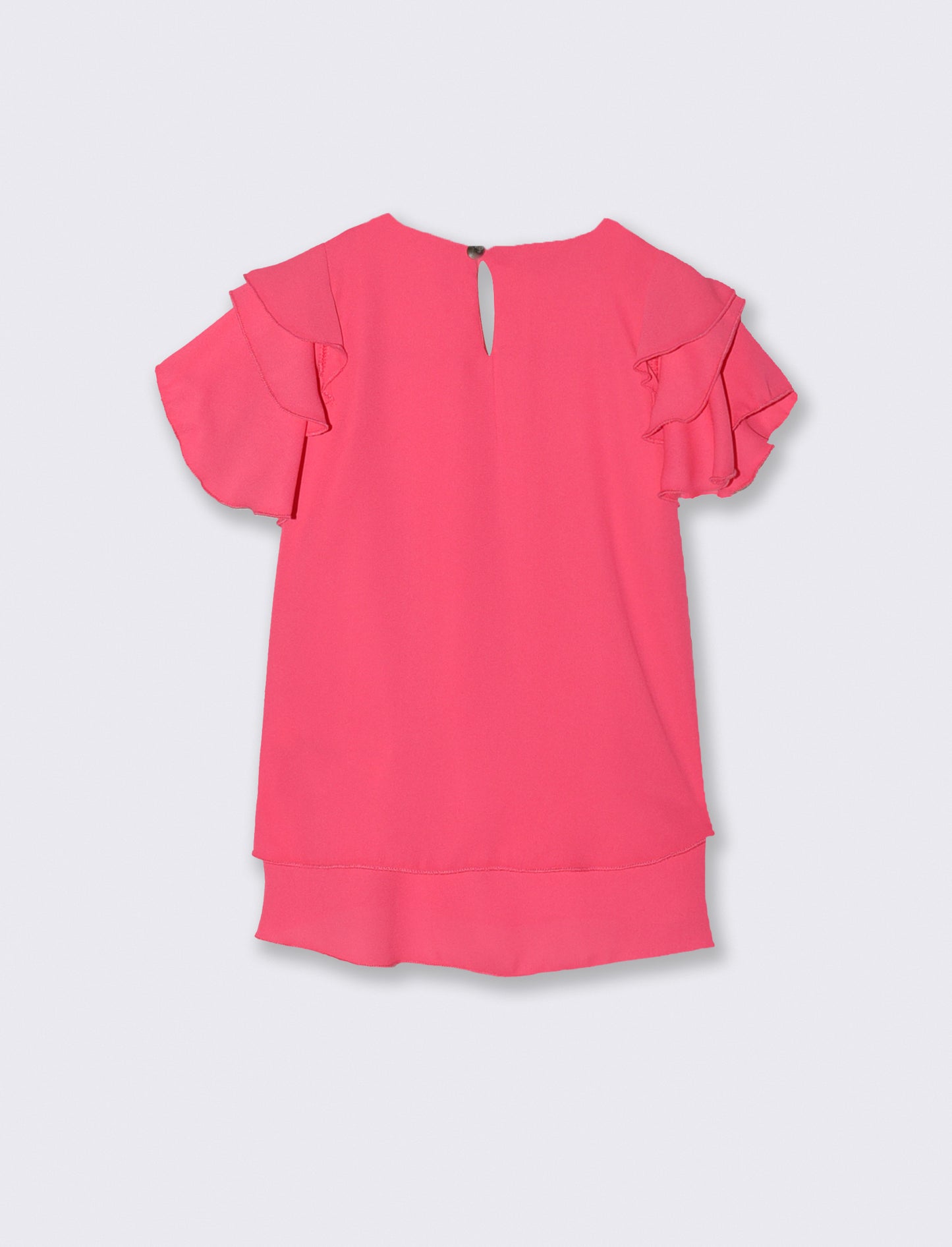 T-shirt mezza manica estiva da bambina con collana. - Rosa