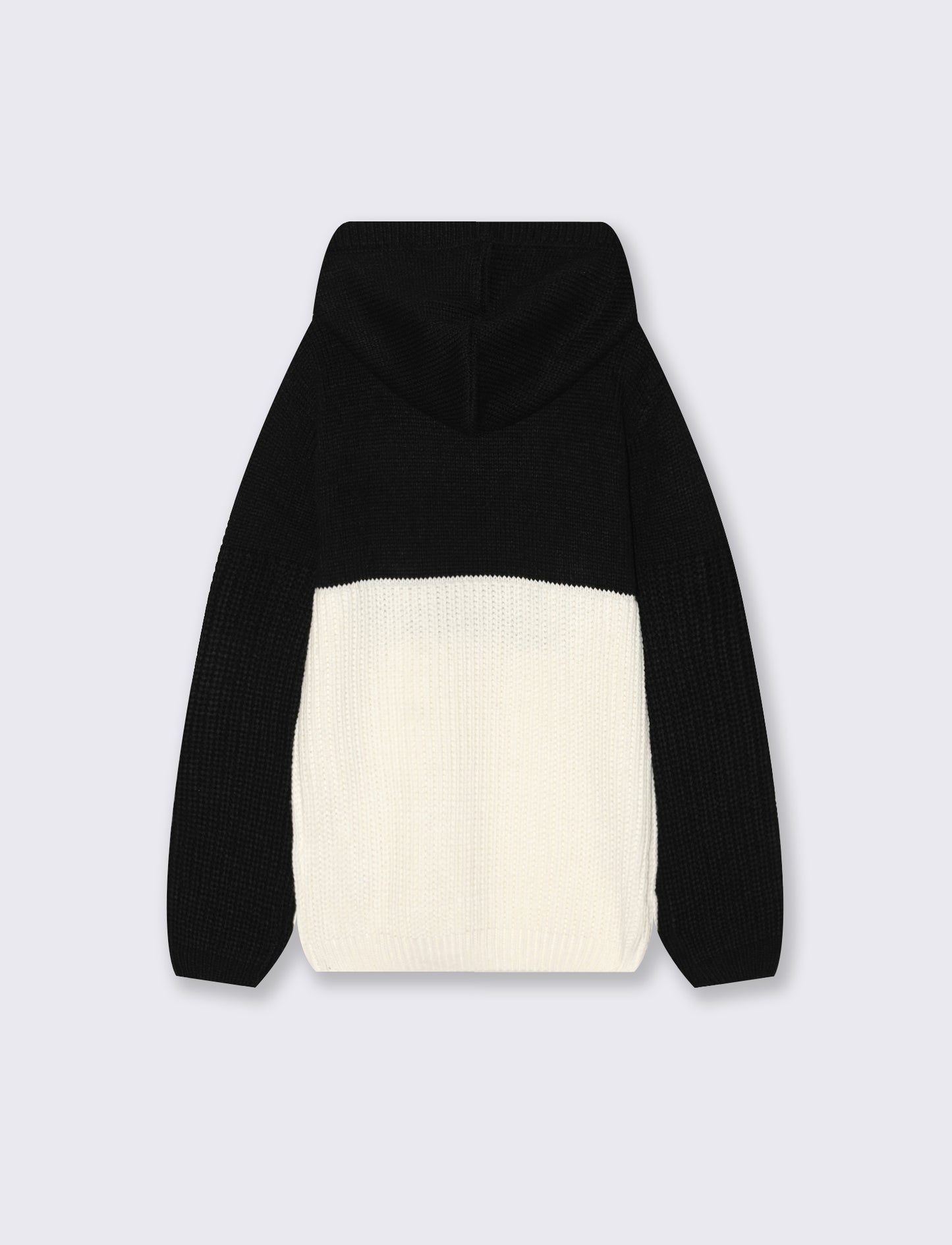 MAGLIA BICOLOR IN  JACQUARD - Nero