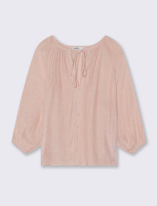 Blouse with 3/4 Sleeves - Orange