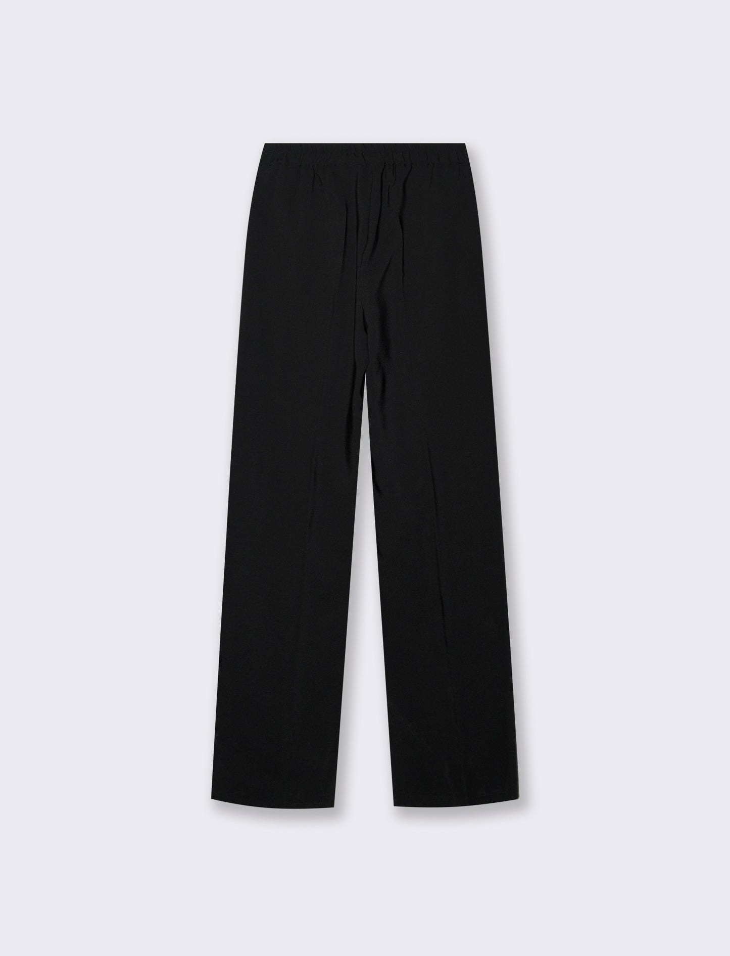 Pantalone classico a gamba dritta con pieghe frontali e chiusura con bottone. - Nero