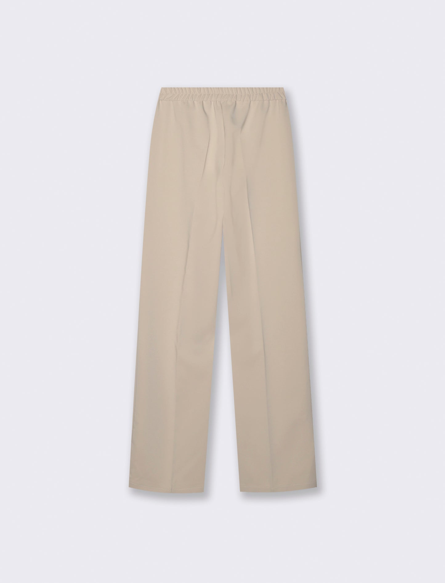 Pantalone classico a gamba dritta con pieghe frontali e chiusura con bottone. - Bianco gesso