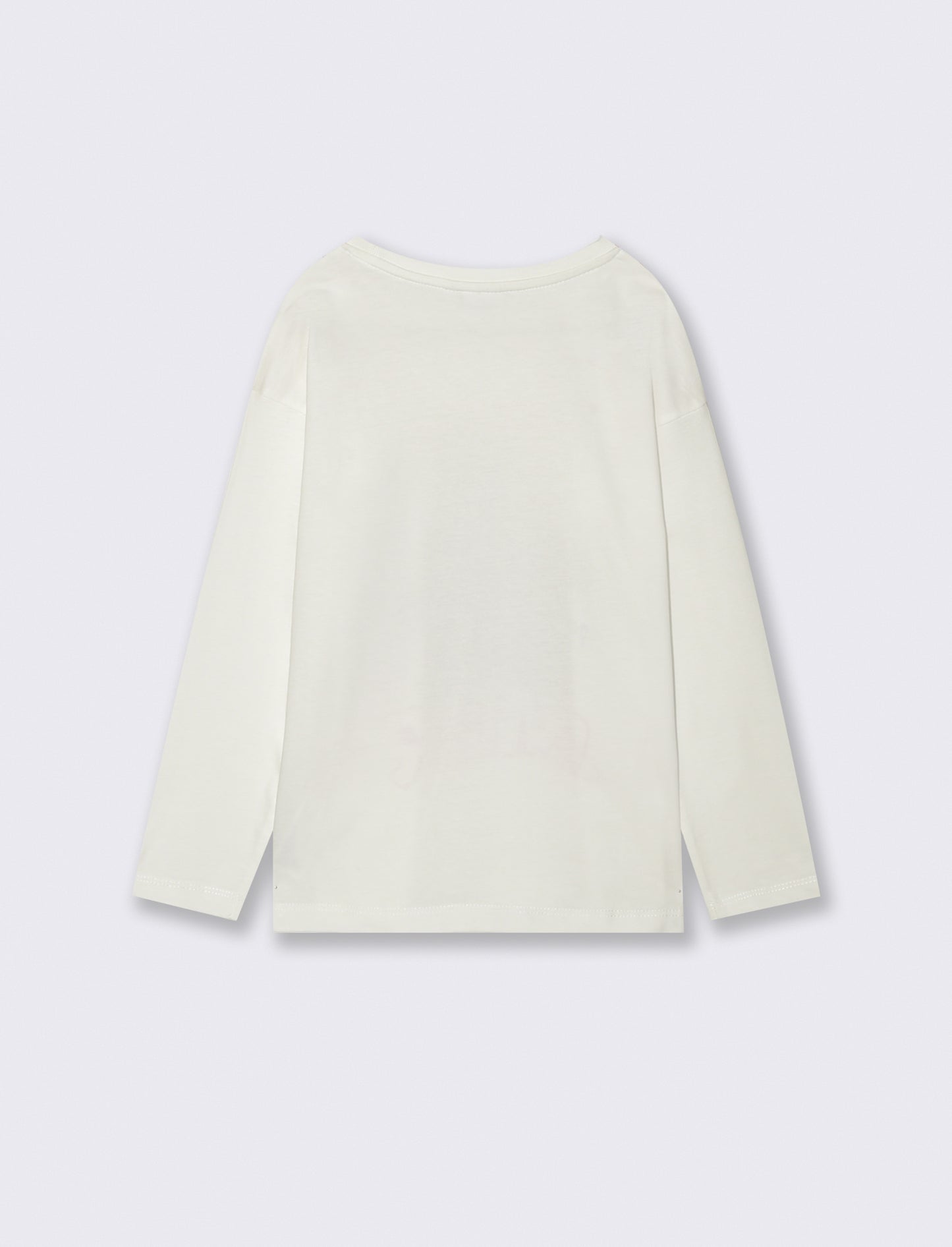 T-shirt manica lunga in cotone con stampa orsetto Trudi - Bianco