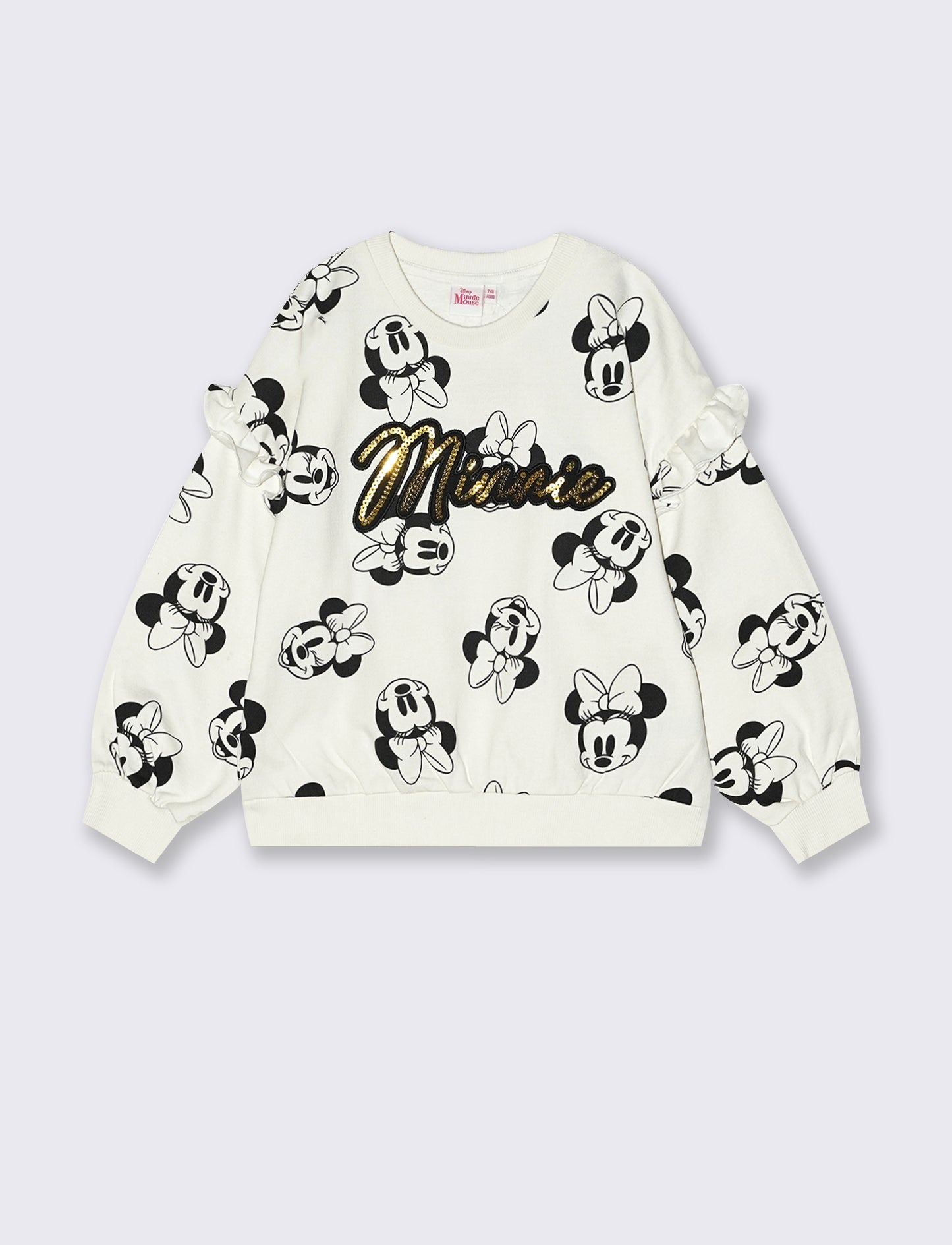Felpa manica lunga in policotone riciclato tema Disney Minnie. - Fantasia