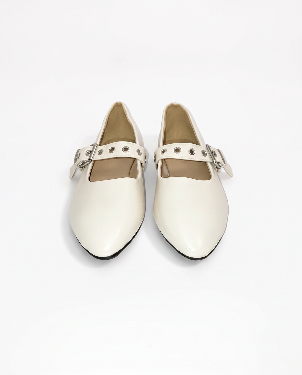 Ballerina con cinturino da bambina. - Beige