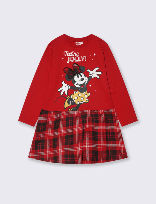 Vestito natalizio Disney Minnie. - Rosso