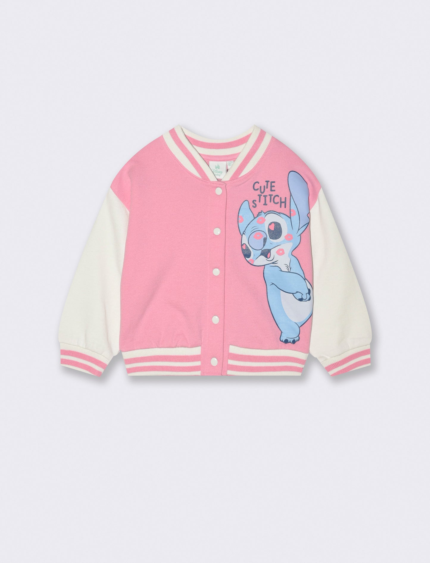 Felpa modello college Stitch - Rosa