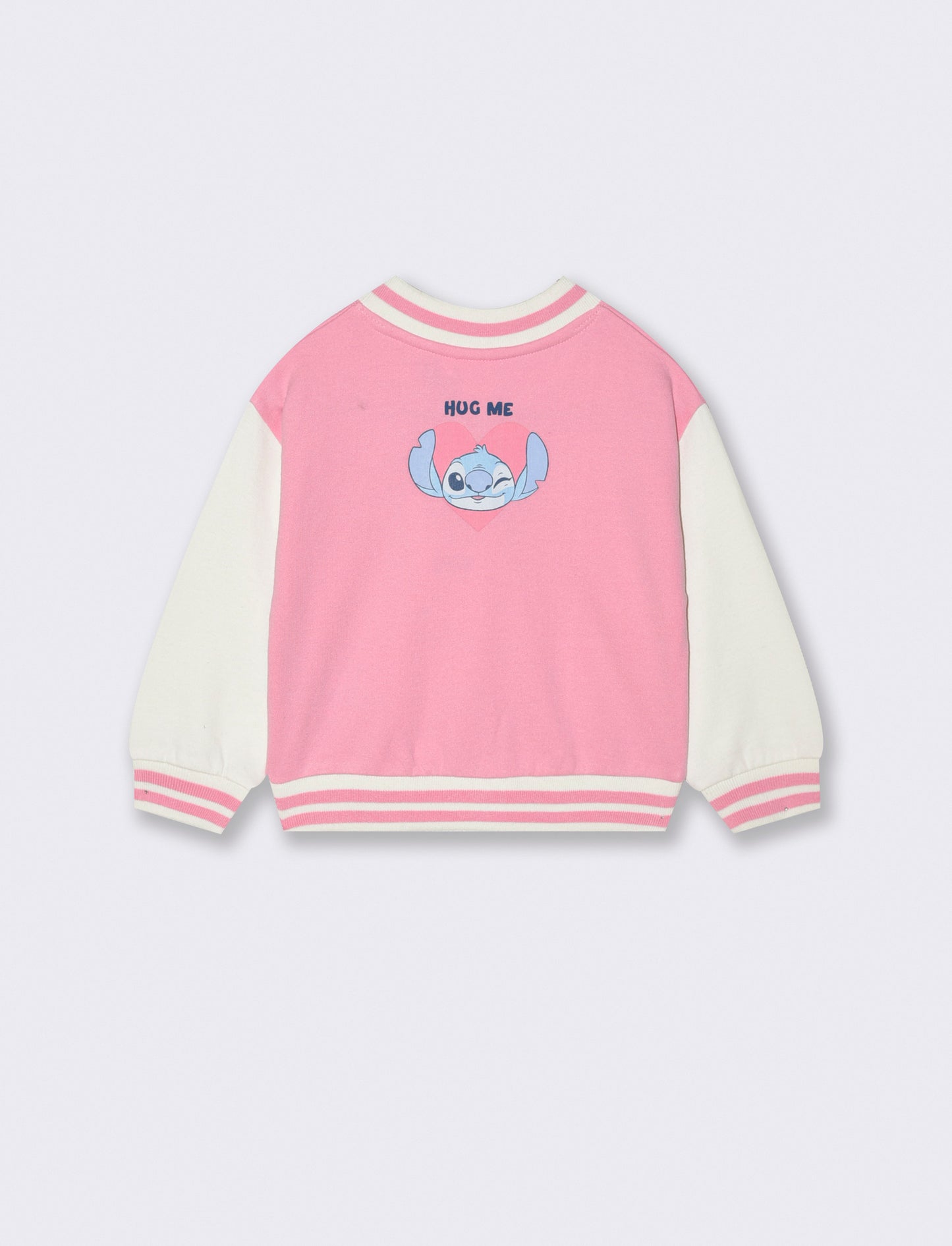 Felpa modello college Stitch - Rosa