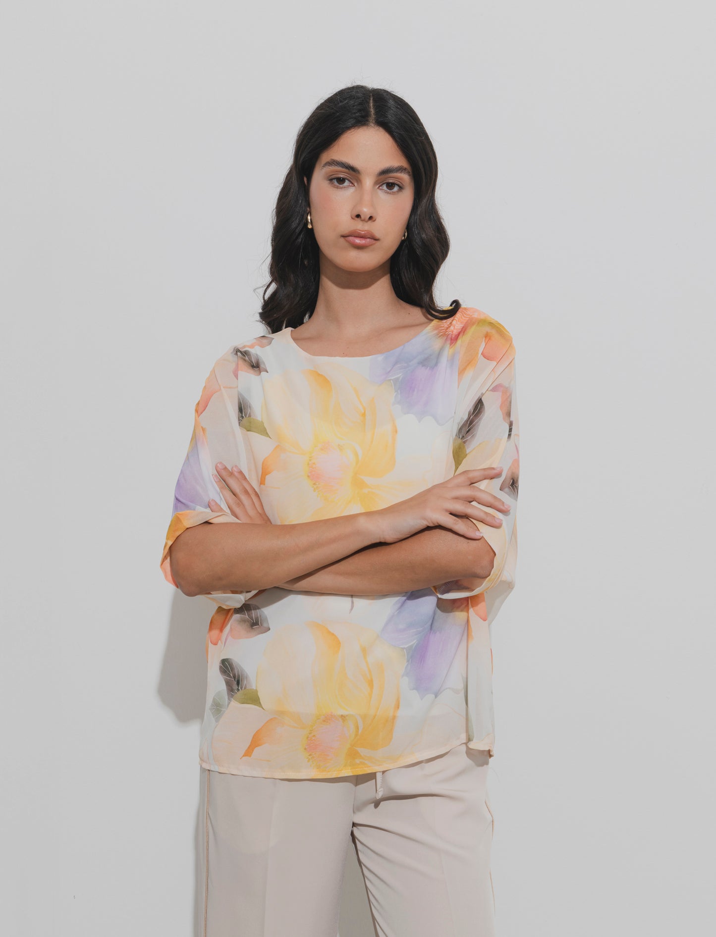 Casacca stampata da donna - Giallo