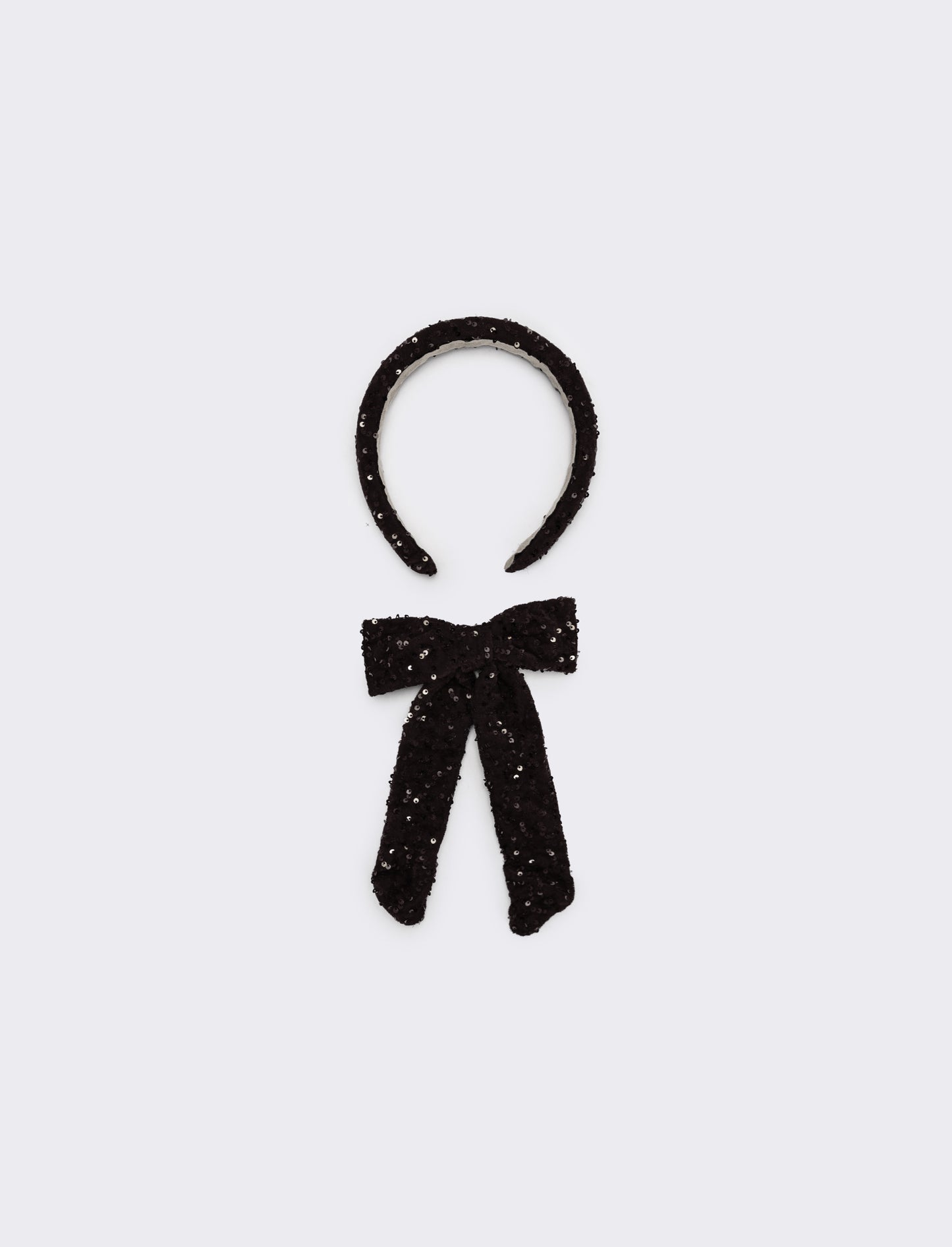 Set con paillettes e fiocco bambina - Nero