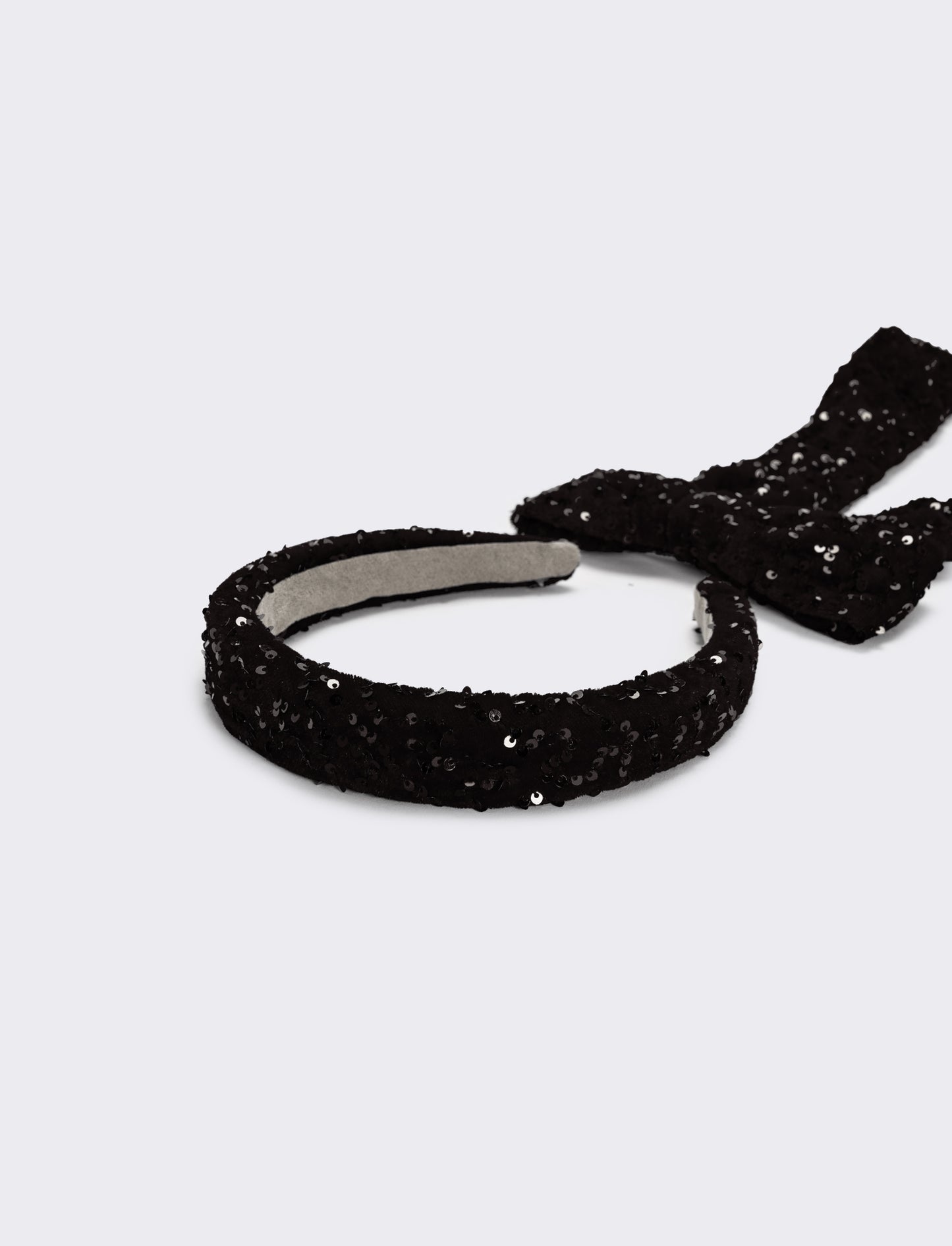 Set con paillettes e fiocco bambina - Nero