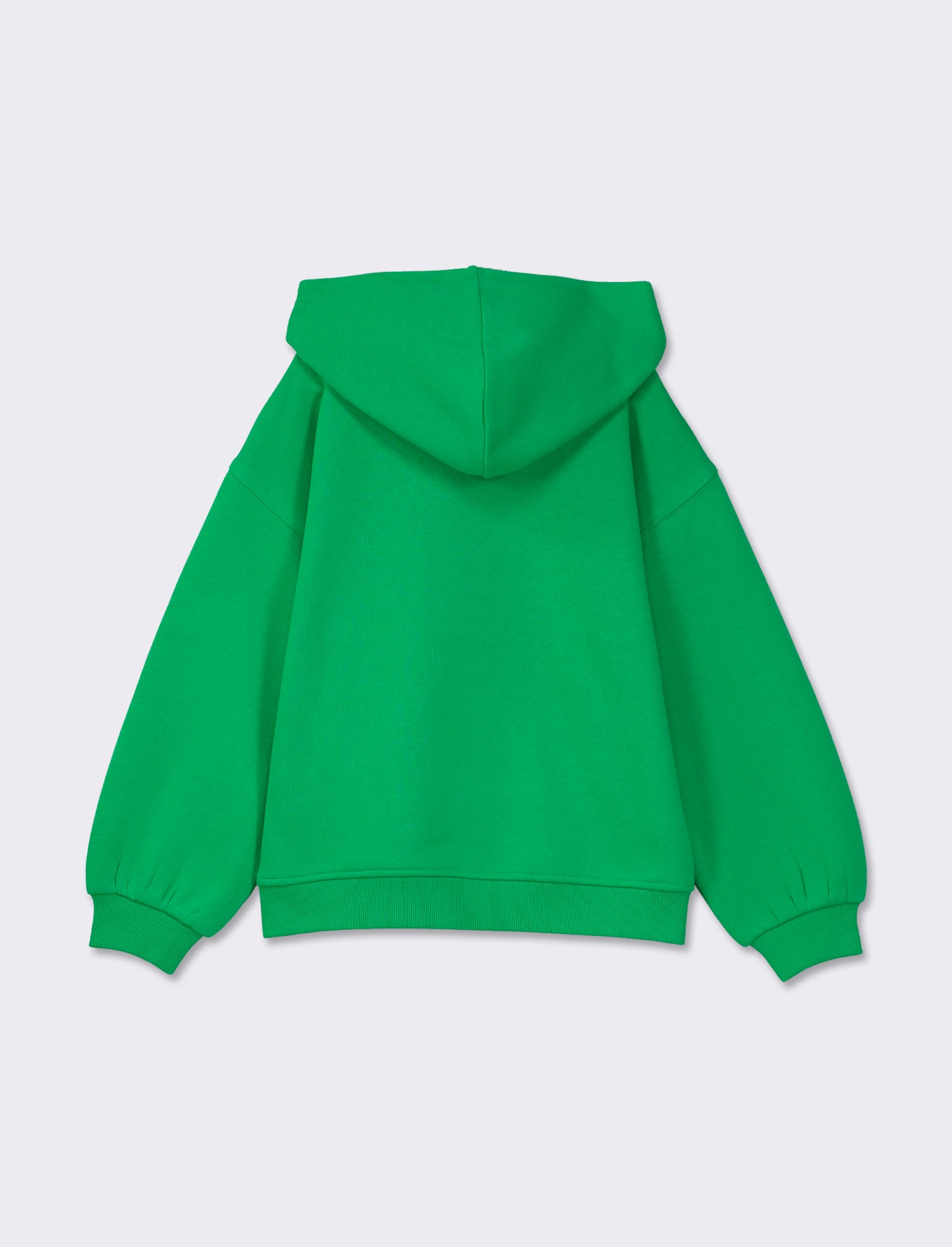 Felpa da bambina con cappuccio, ampia vestibilità con stampa glitter stile college - Verde