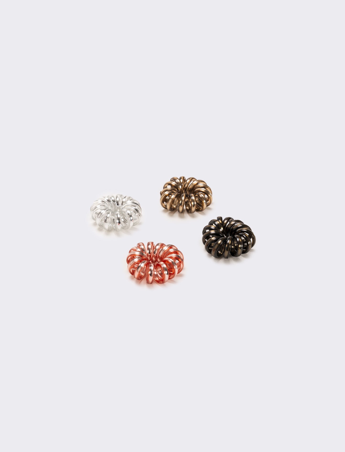 Gruppo 4 elastici ricci metallizzati donna - Multicolore