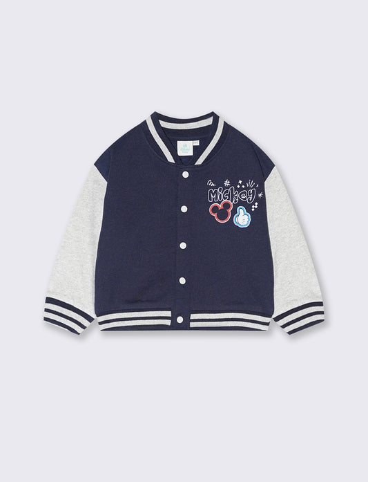 Felpa stile college Mickey - Blu