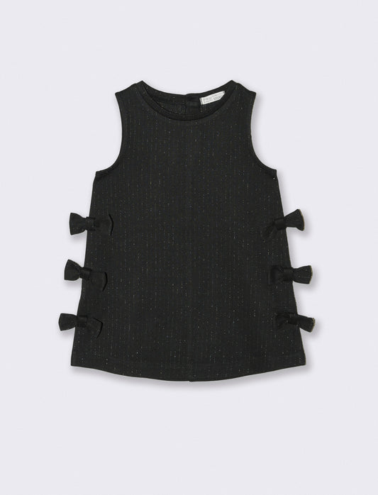 Abito elegante con fiocchetti - Nero