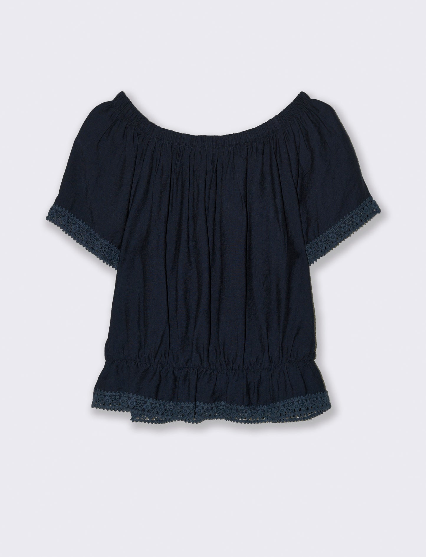 T-shirt con pizzo da donna - Blu