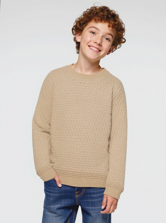 MAGLIA A TRECCE PICCOLE - Beige