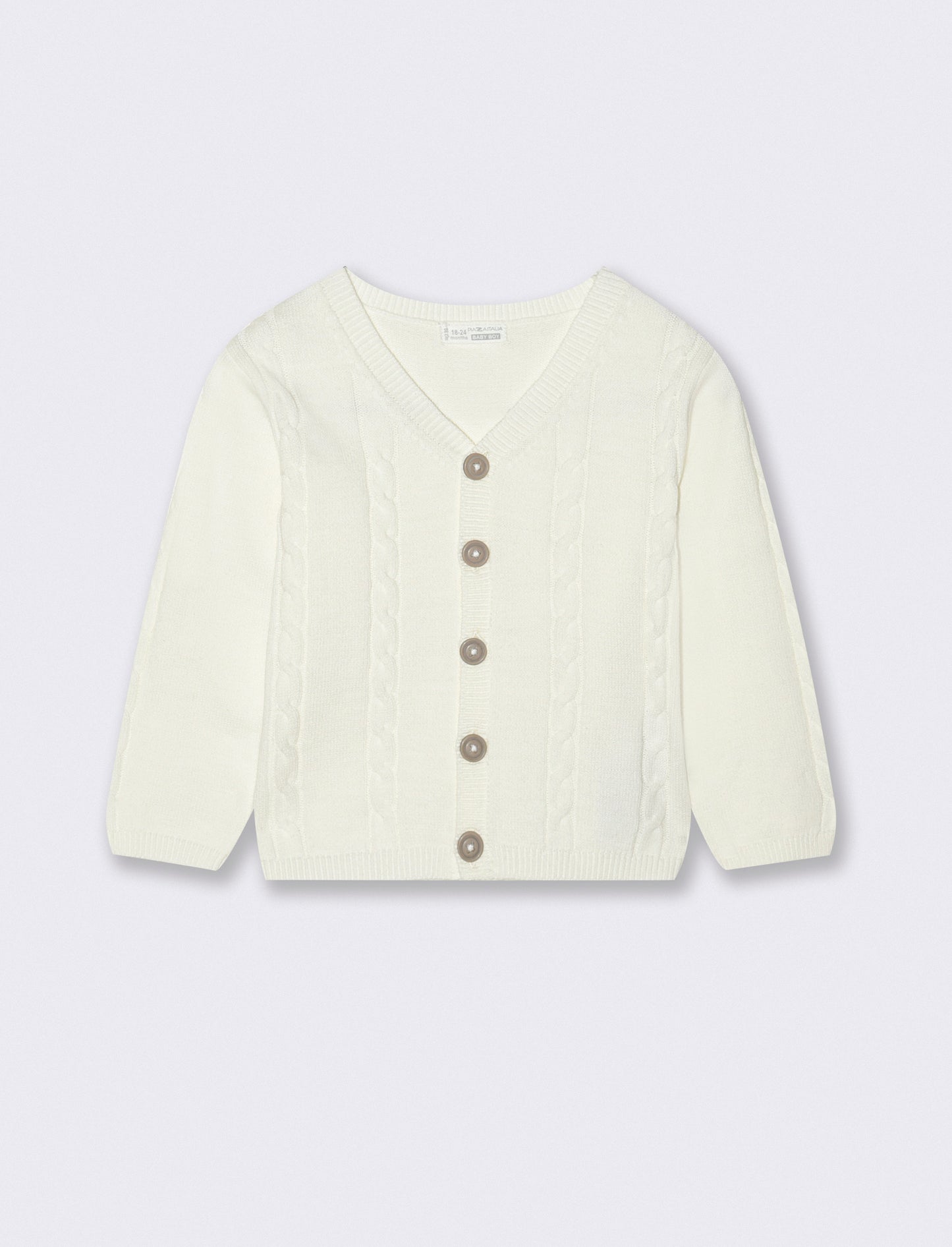 Cardigan con trecce - Bianco latte