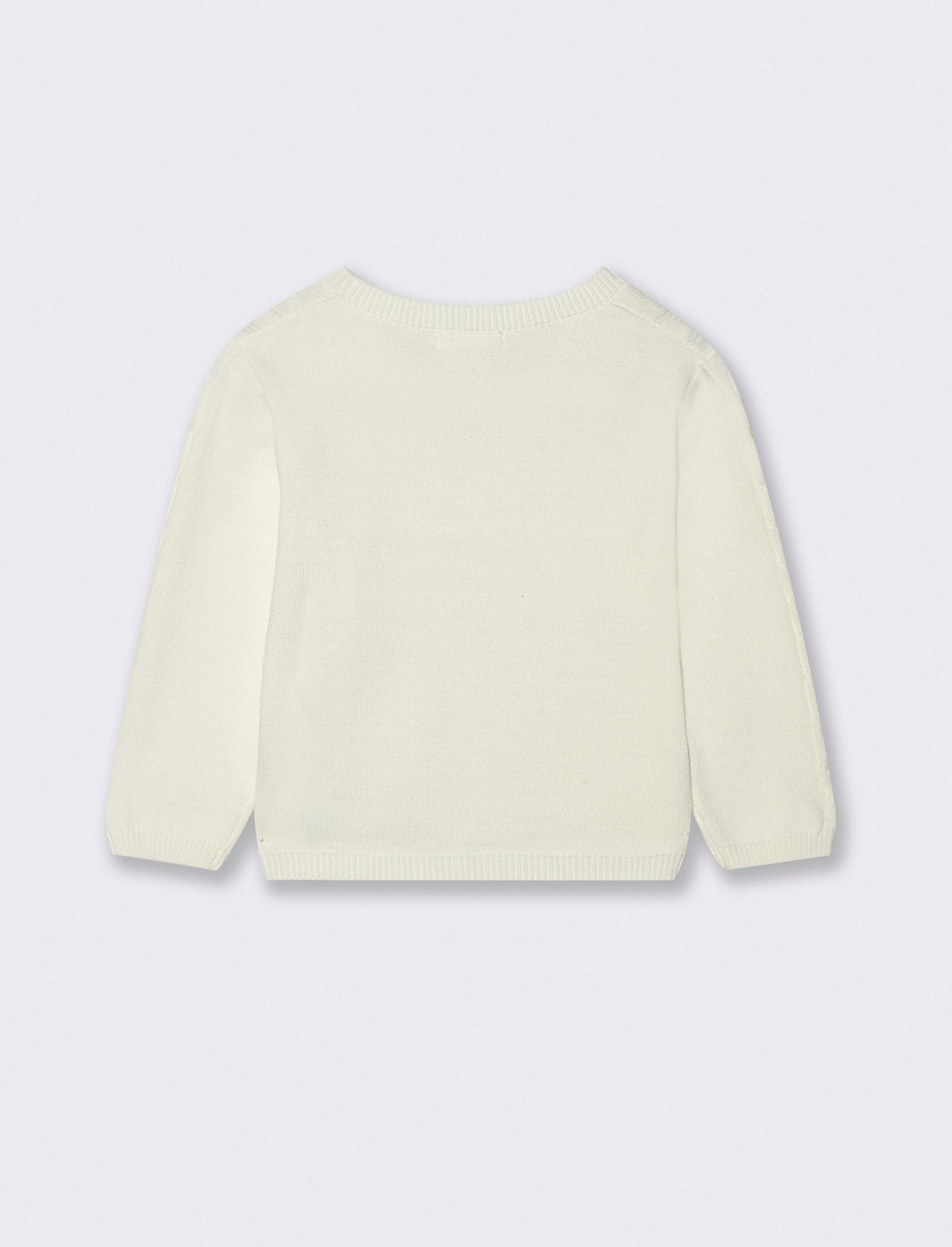 Cardigan con trecce - Bianco latte