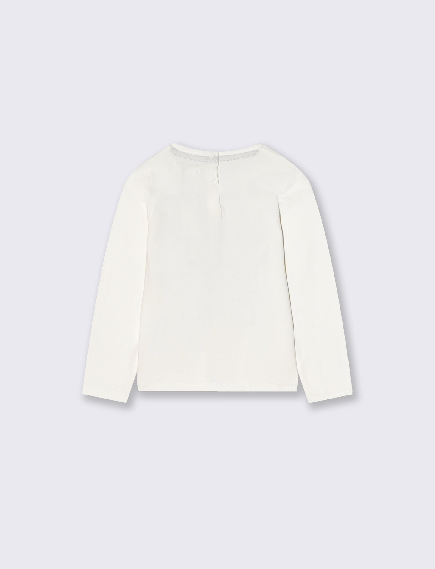 T shirt con strass e stampa - Bianco latte