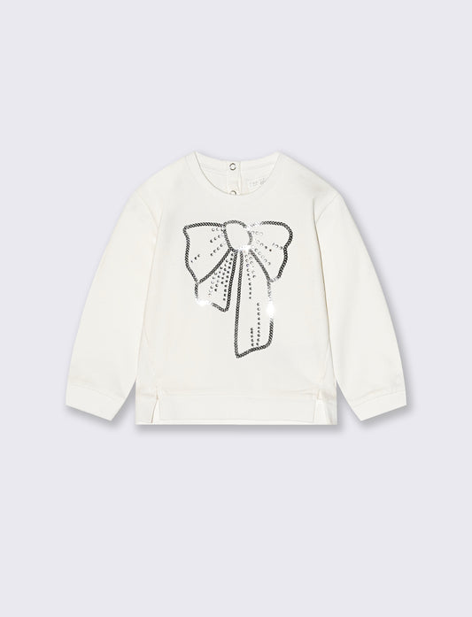 Felpa con applicazioni - Bianco latte