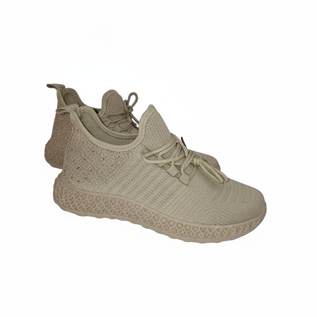 Sneakers da donna con strass. - Beige