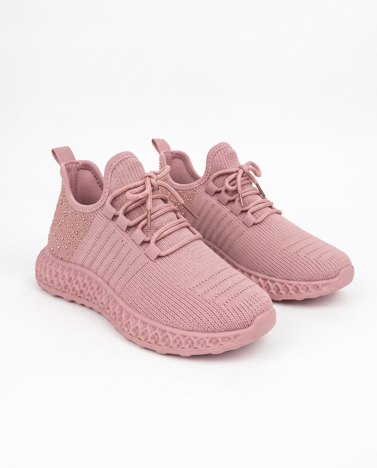 Sneakers da donna con strass. - Rosa