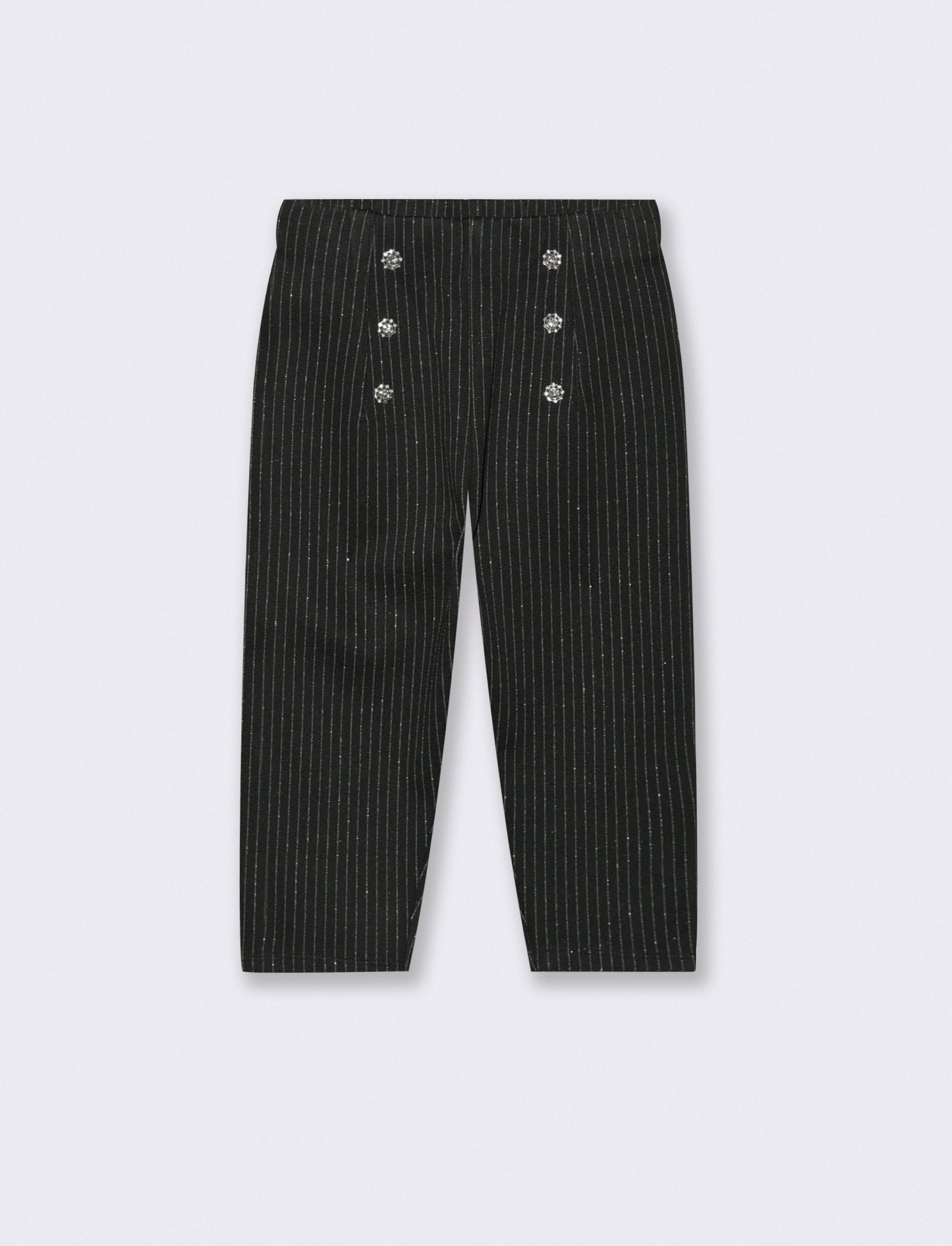 Pantaloni con bottoni gioiello - Nero