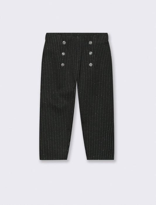Pantaloni con bottoni gioiello - Nero