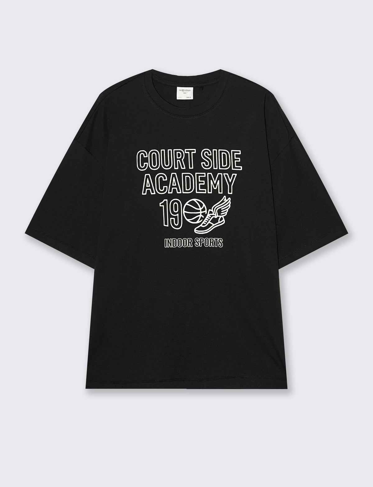 T-SHIRT IN COTONE CON STAMPE BOXY FIT - Nero