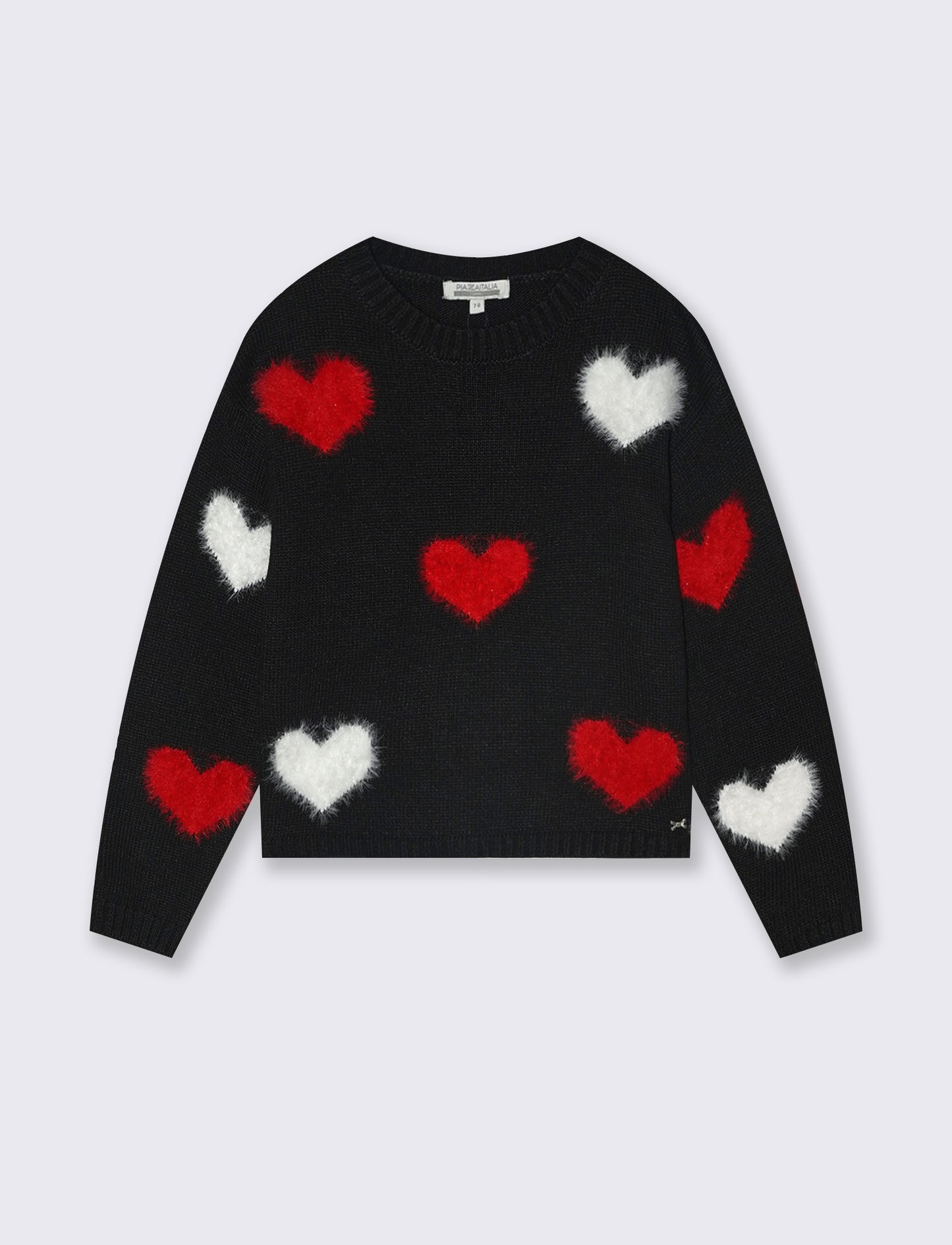 Maglia con cuori - Nero