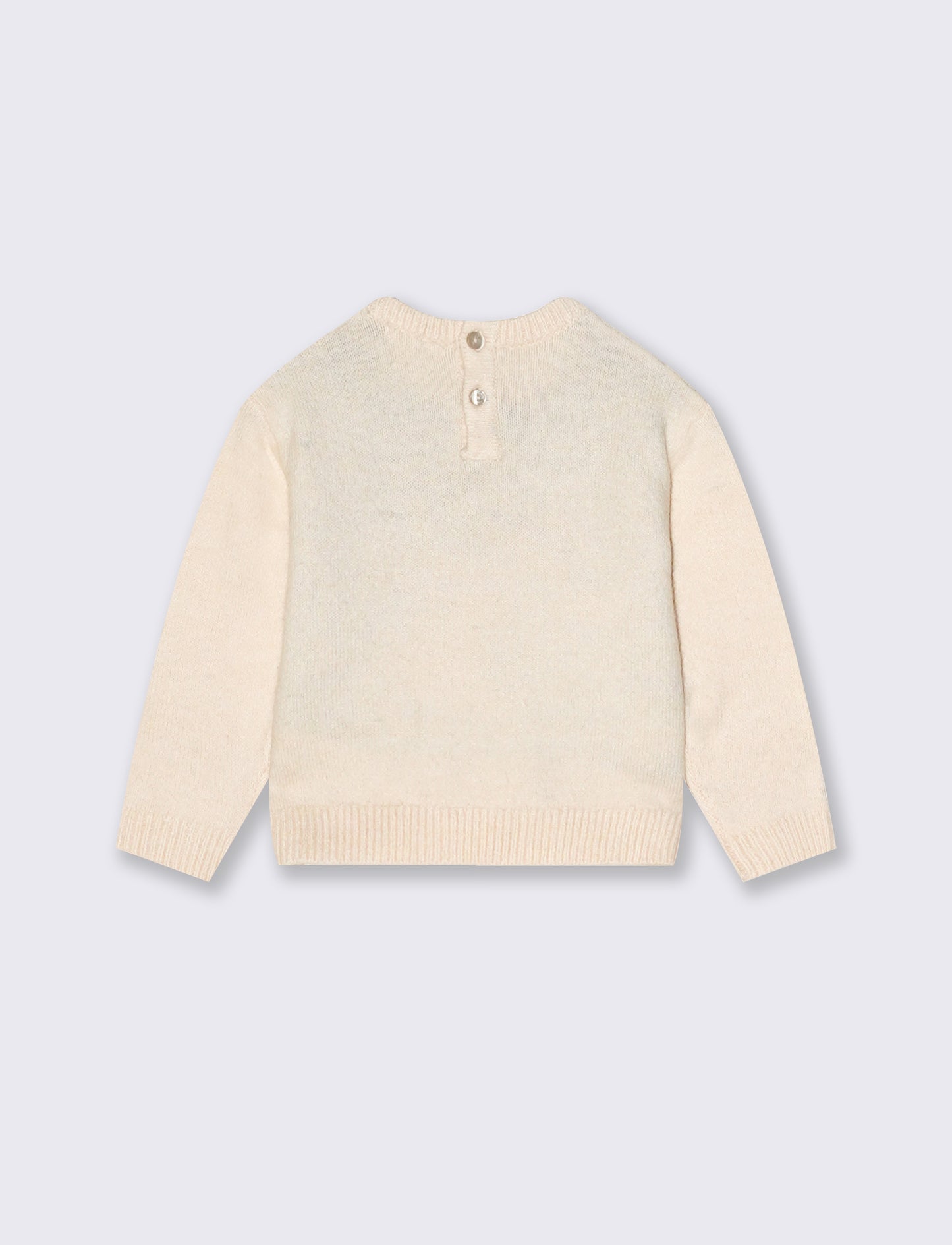 Maglia girocollo con applicazioni - Beige