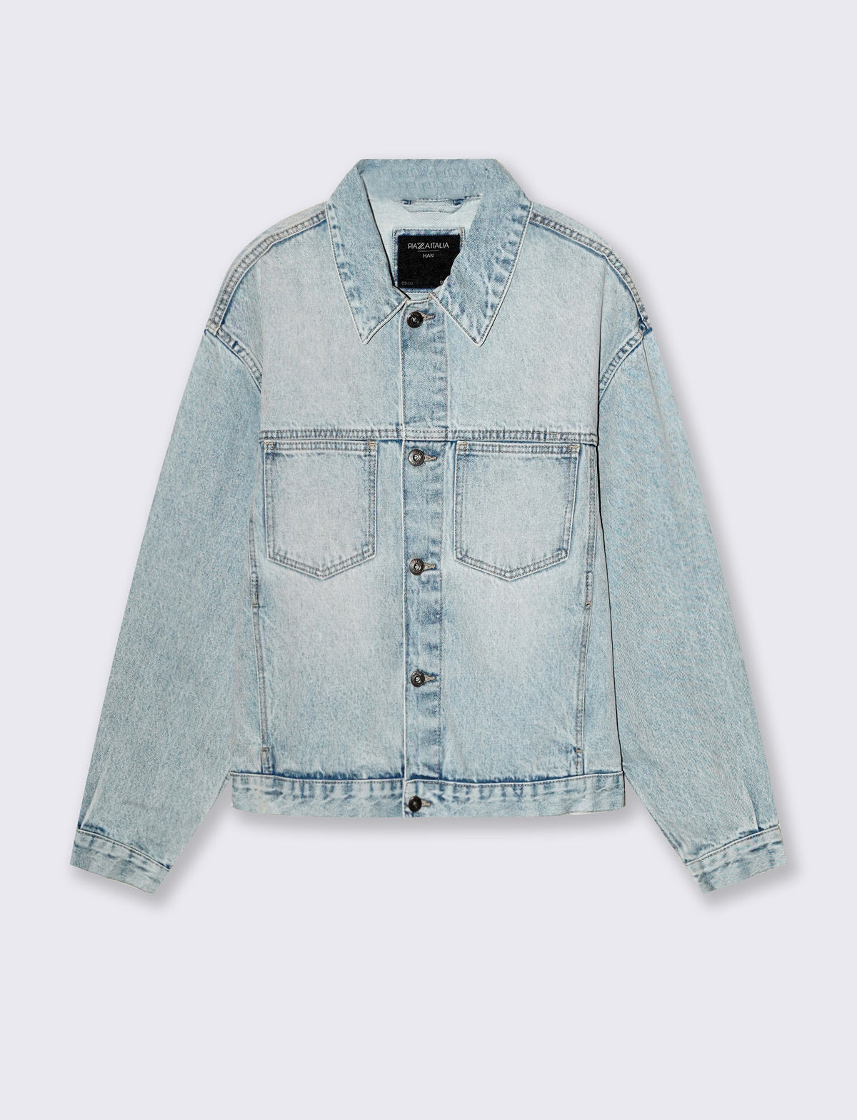 GIUBBOTTO LOOSE FIT IN DENIM - Denim chiaro