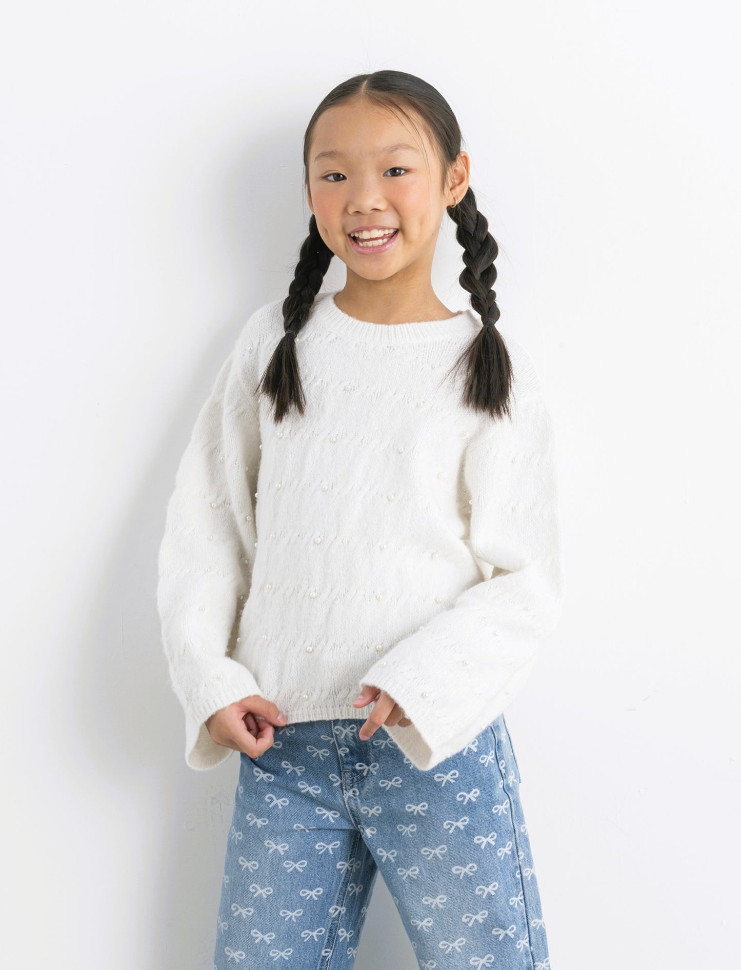 Maglia con perle - Bianco sporco
